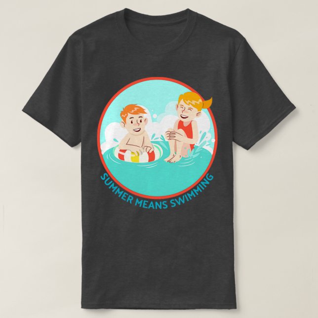 T-shirt Été Signifie Nager 27 (Design devant)