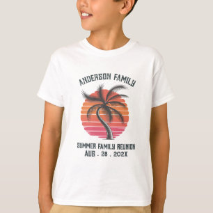 T-shirt Eté Sunset Beach Palm Tree Famille Reunio T-Shir