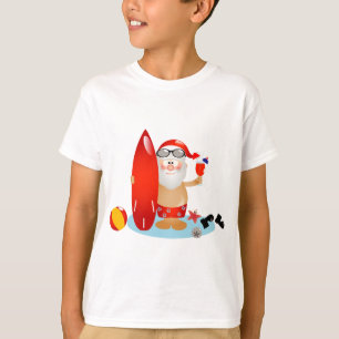 T-shirt Été surfant Père Noël