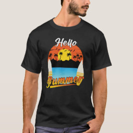 T-shirt Eté Tropical Island Beach Palm Tree Sunset