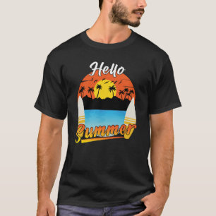 T-shirt Eté Tropical Island Beach Palm Tree Sunset