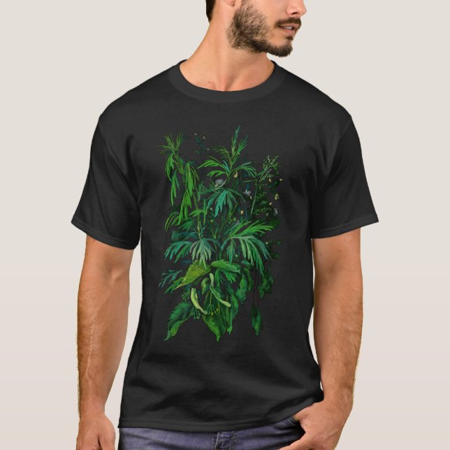 T-shirt Été Verdure Plante Herbes Fleurs sauvages Green Ar (Devant)