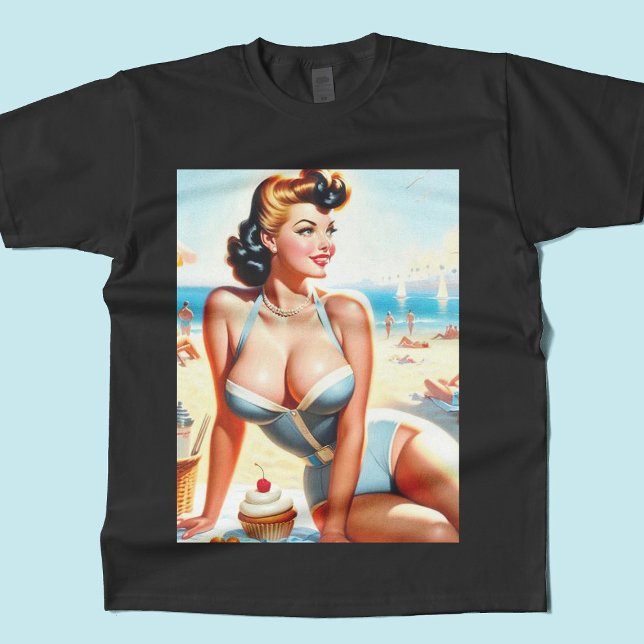 T-shirt Été vintage fille à l'épingle (Créateur téléchargé)