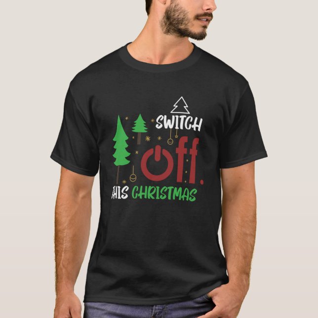 T-shirt Éteins la fête de Noël de la désobéissance numériq (Devant)