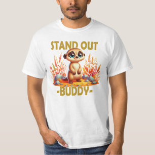 T-shirt Éteins ton pote. Caricature de Meerkat