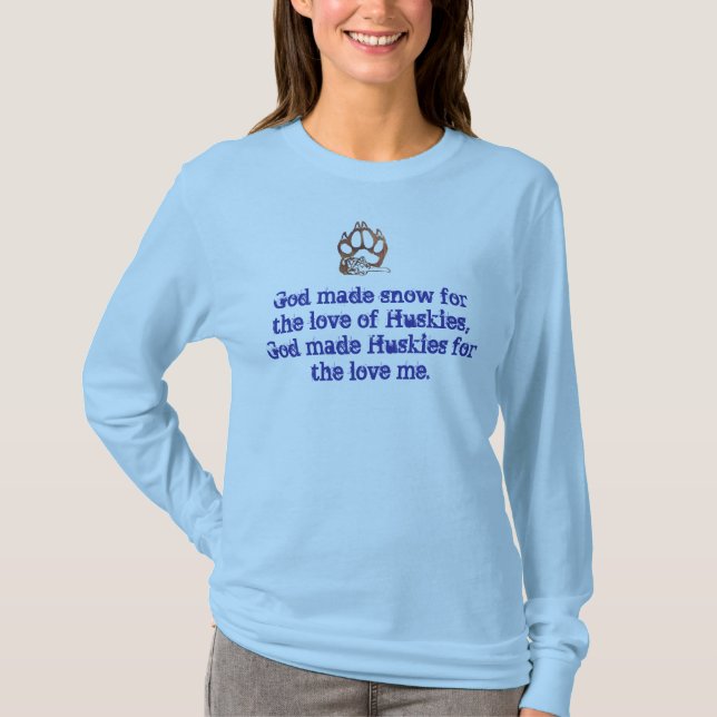 T-shirt étendant l'empreinte de patte de loup, Dieu a fait (Devant)