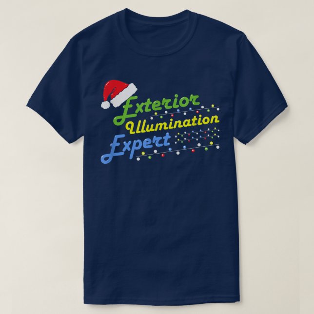 T-shirt Eterior Illumination Epert Funny sapin de Noël Li (Design devant)