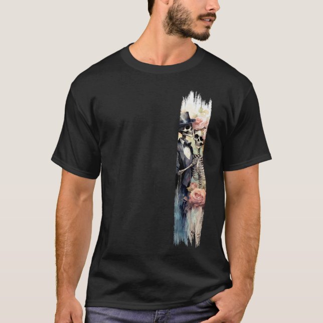 T-shirt Eternal Love Skeletons Brushstroke Paint (Devant)