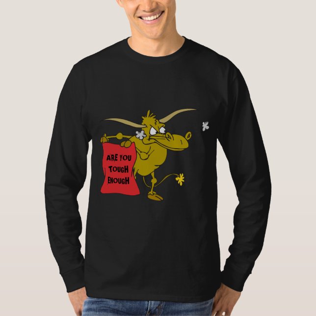 T-shirt Êtes-vous assez dur Taureau enragé Noir (Devant)