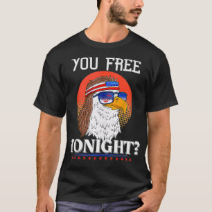 T-shirt Êtes-Vous Libre Ce Soir 4 juillet Retro American B