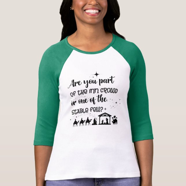 T-shirt Êtes-vous une partie de la foule d'auberge ? Noël (Devant)