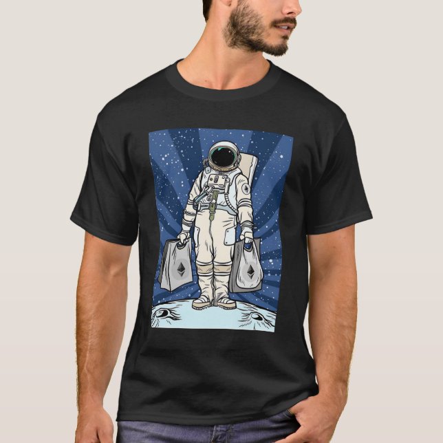 T-shirt Ethereum À La Lune ETH Space Man Merch (Devant)