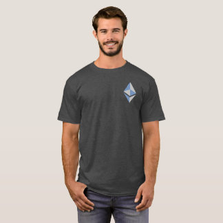 T-shirt Ethereum chemise grise et bleue d'ETH du logo |