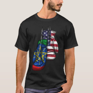 T-shirt Ethiopie Afrique Drapeau Fière ADN Américain