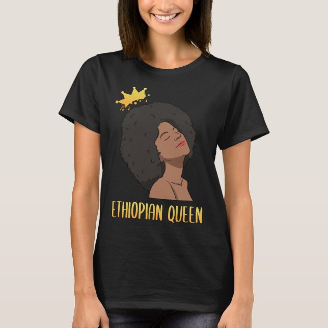 T-shirt Ethiopie Ethiopiennes Drapeau Fière Amour Princess (Devant)