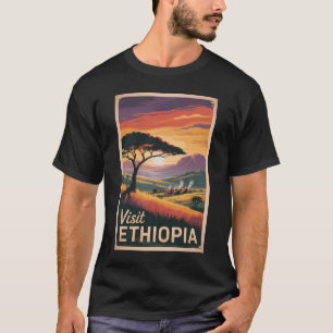 T-shirt Ethiopie Sunset Travel Art Vintage