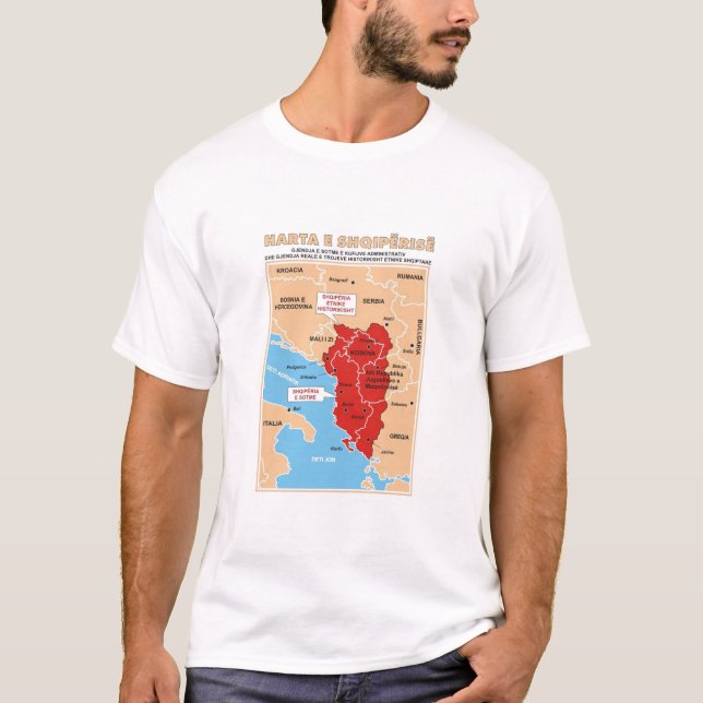 T-shirt ethnique de l'Albanie (Devant)