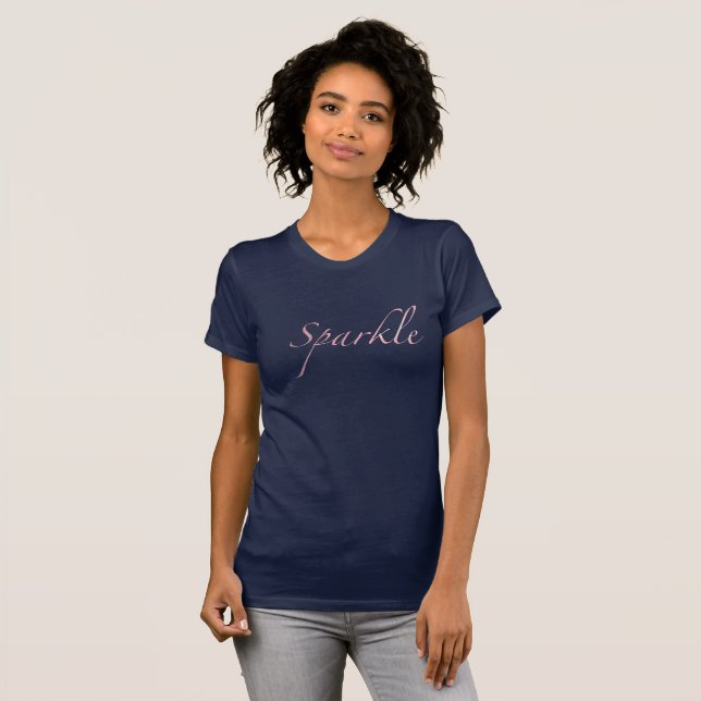T-shirt Étincelle dans les parties scintillantes roses (Devant entier)