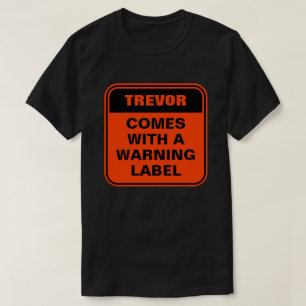 T-shirt Étiquette d'avertissement orange drôle personnalis