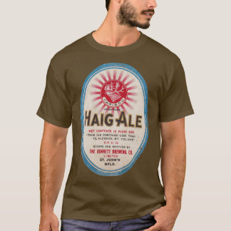 T-shirt Étiquette de bière de Terre-Neuve Haig Ale T