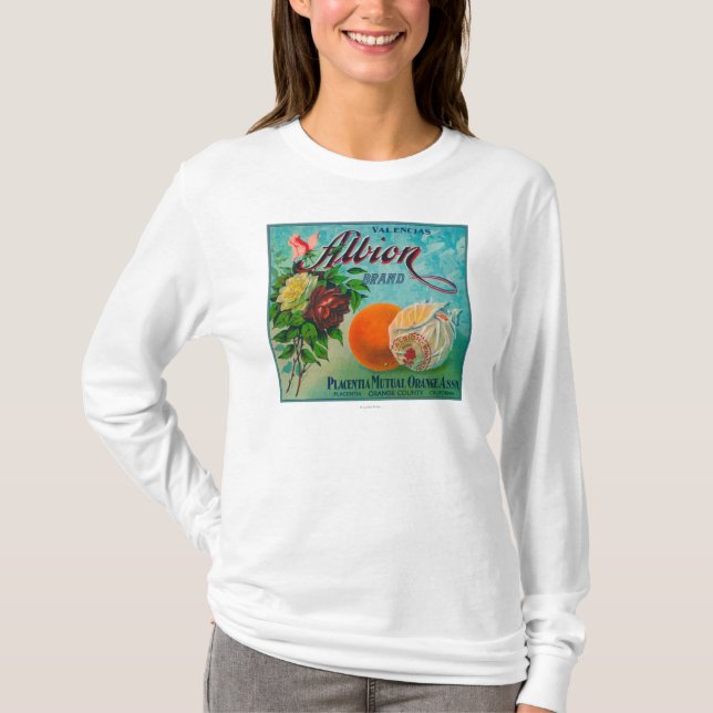 T-shirt Étiquette de caisse d'agrume de marque d'Albion (Devant)