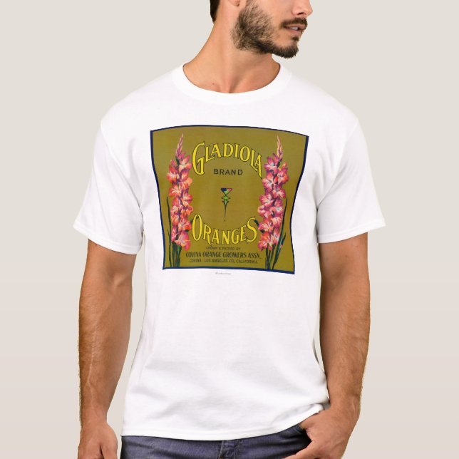 T-shirt Étiquette de caisse d'agrume de marque de Gladiola (Devant)