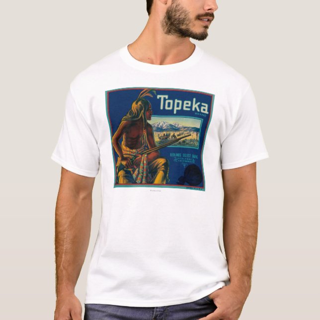 T-shirt Étiquette de caisse d'agrume de marque de Topeka (Devant)