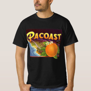T-shirt Étiquette de caisse de fruits vintage, oranges Pac