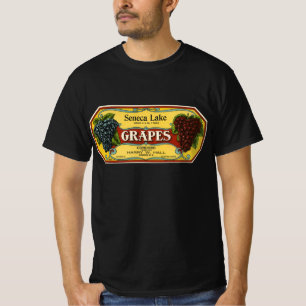 T-shirt Étiquette de caisse de fruits vintage, raisins du 