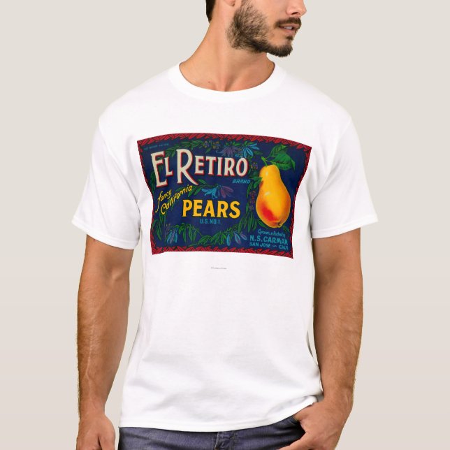 T-shirt Étiquette de caisse de poire d'EL Retiro (Devant)