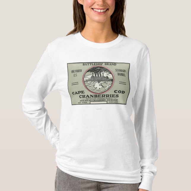 T-shirt Étiquette de canneberge de marque de cuirassé de (Devant)