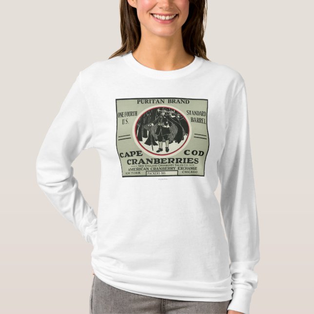 T-shirt Étiquette de canneberge de marque de puritain de (Devant)