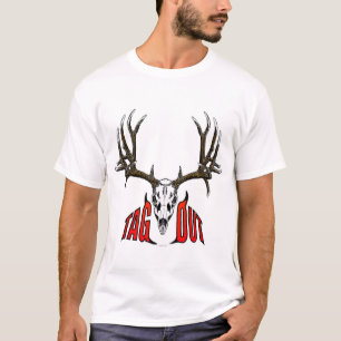 T-shirt étiquette de crâne de cerfs communs de mule