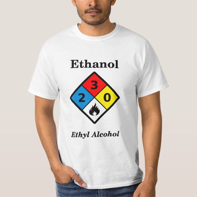 T-shirt Étiquette de fiches signalétiques d'éthanol (Devant)