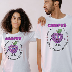 T-shirt Étiquette de fruits vintage Raisins cueillis à la