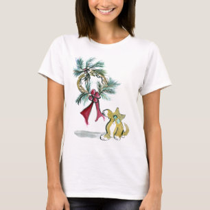 T-shirt étiquette de guirlande par le chaton