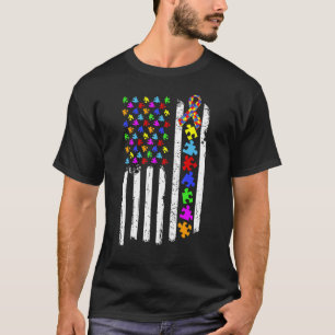 T-shirt Étiquette de la Sensibilisation sur l'autisme du d