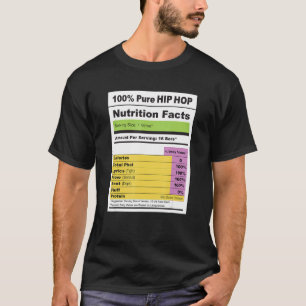 T-shirt Étiquette de la valeur nutritive de la musique rap