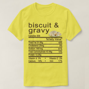 T-shirt étiquette de la valeur nutritive des biscuits et d