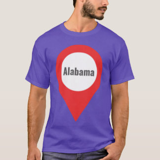 T-shirt Étiquette de localisation Alabama rose surdimensio
