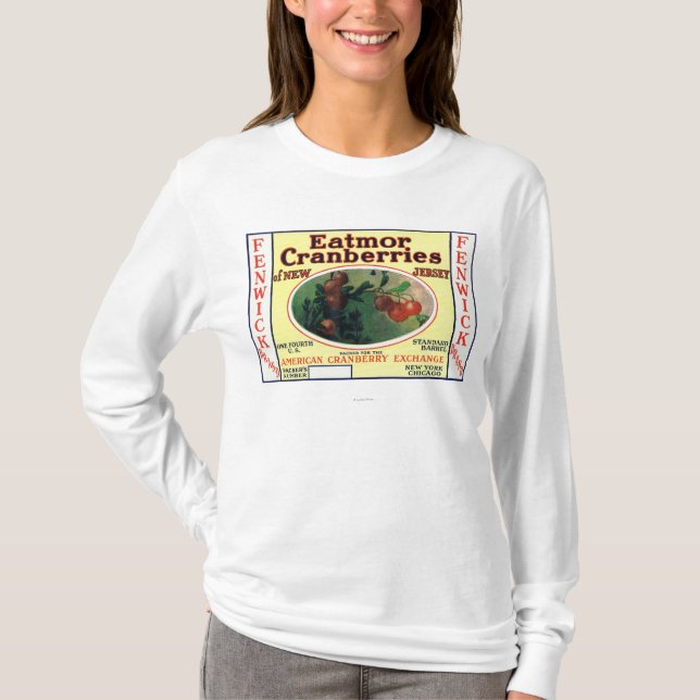 T-shirt Étiquette de marque de canneberges de Fenwick (Devant)