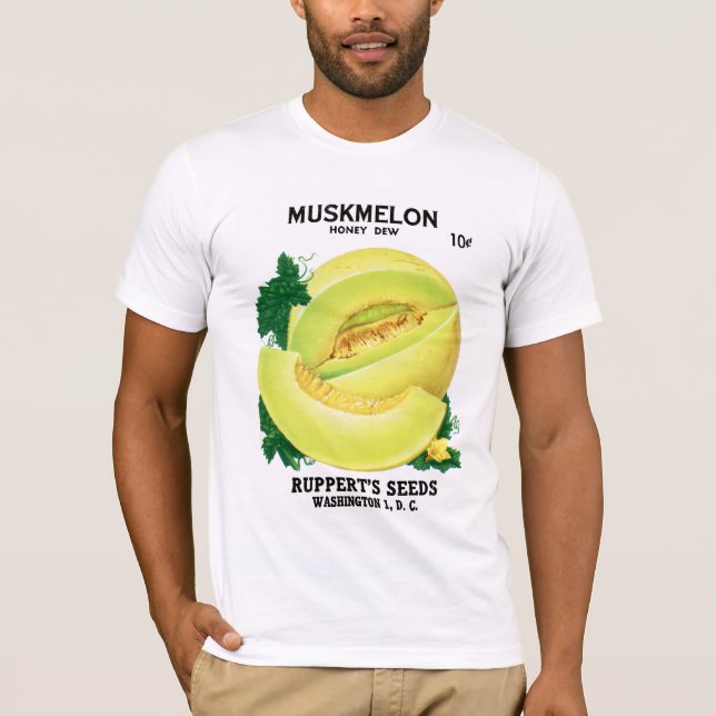 T-shirt Étiquette de paquet de graine de cantaloup (rosée (Devant)