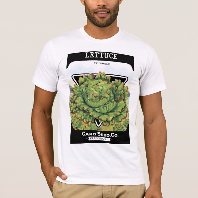 T-shirt Étiquette de paquets de graines de laitue (Devant)