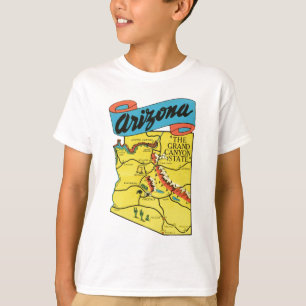 T-shirt Étiquette d'état de l'Arizona AZ de Vintage voyage
