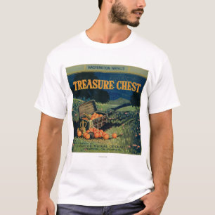 T-shirt Étiquette orange de coffre au trésor (version de