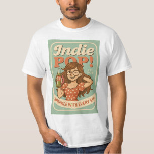 T-shirt Étiquette rétro Soda pour hommes Indie Pop