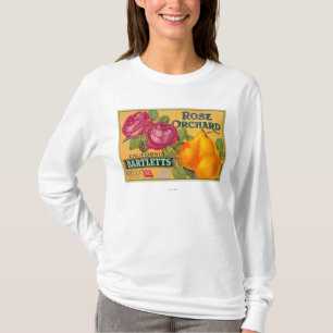 T-shirt Étiquette rose de caisse de poire de verger