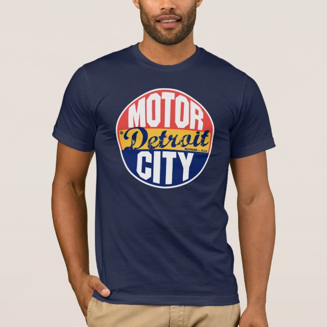 T-shirt Étiquette Vintage de Detroit (Devant)