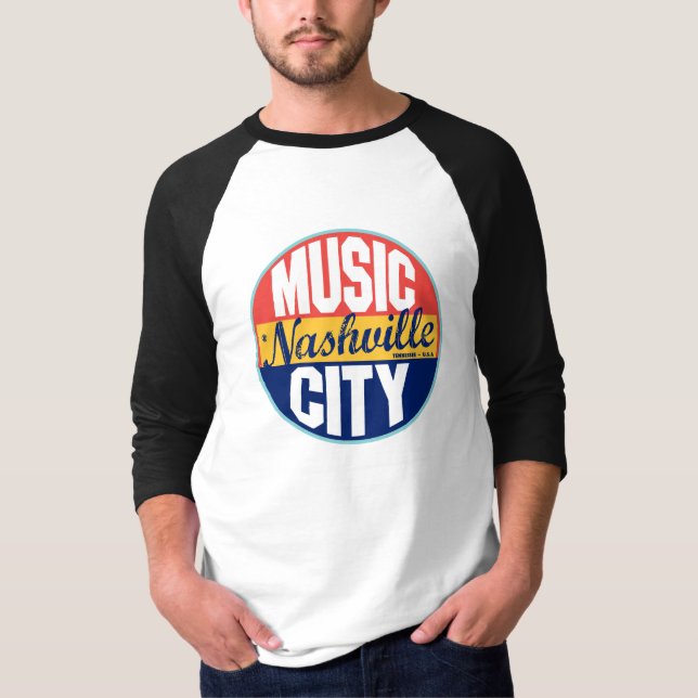 T-shirt Étiquette Vintage de Nashville (Devant)
