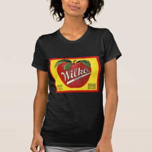 T-shirt Étiquette vintage de pommes de marque de Wilko